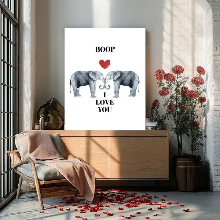 "Boop I Love You" Adorable Elephant