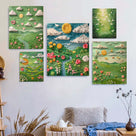 Whimsical Green Garden Paper Art Wall Decor