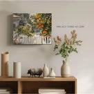Citrus Garden Fence Watercolor Canvas Wall Art