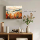 Autumn Mountain Forest Watercolor Landscape Wall Art