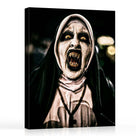 Demonic Nun Horror Halloween Canvas Wall Art – Terrifying Religious Horror Decor