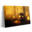 Pumpkin Lanterns in the Enchanted Forest Halloween Canvas Wall Art