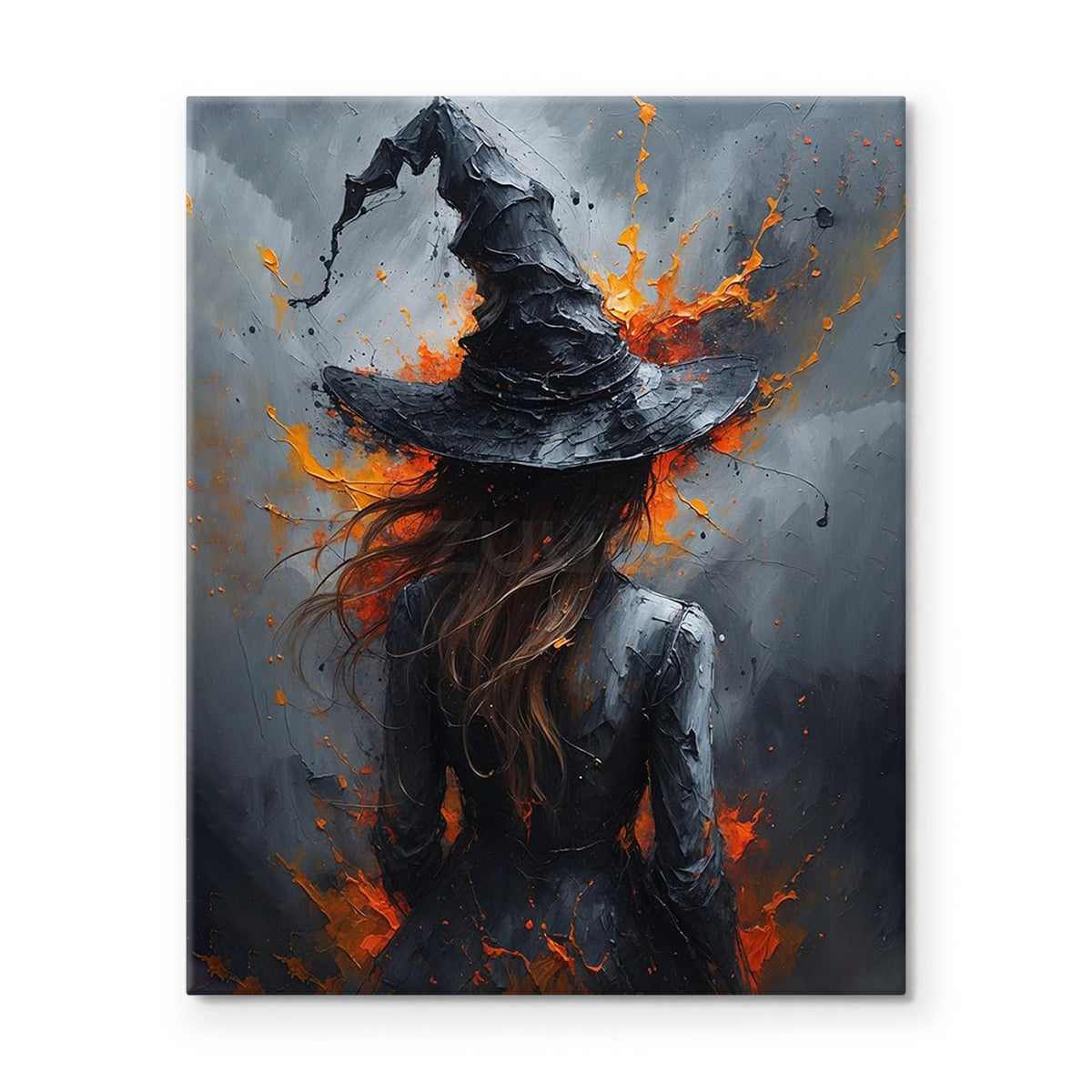 Ember Witch Halloween Canvas Wall Art