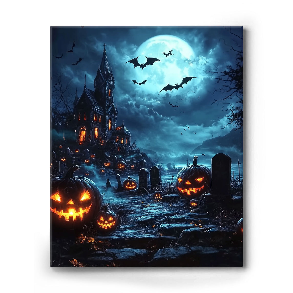 Haunted Castle and Jack-O’-Lanterns Halloween Wall Art
