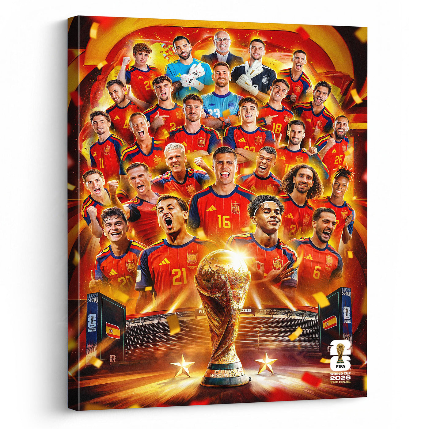 Spain Soccer Champions Canvas Wall Art – Team Celebration Collage Print