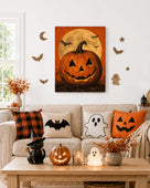 Vintage Jack-o’-Lantern Halloween Canvas Wall Art