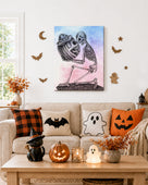 Couple pumpkin Halloween Canvas Wall Art