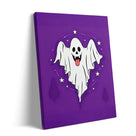 Playful Starry Ghost Halloween Canvas Wall Art