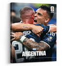 Argentina Soccer Team Celebration Canvas Wall Art – Emotional Match Moment Print