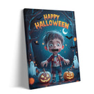 Little Zombie’s Halloween Night Canvas Wall Art for Kids
