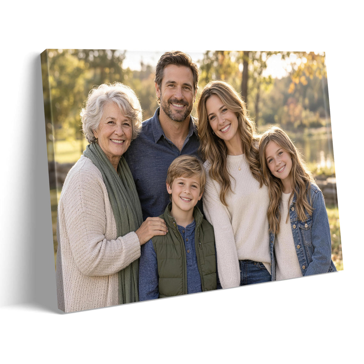 Custom Family Photo Canvas – Multi-Generation Portrait Wall Art