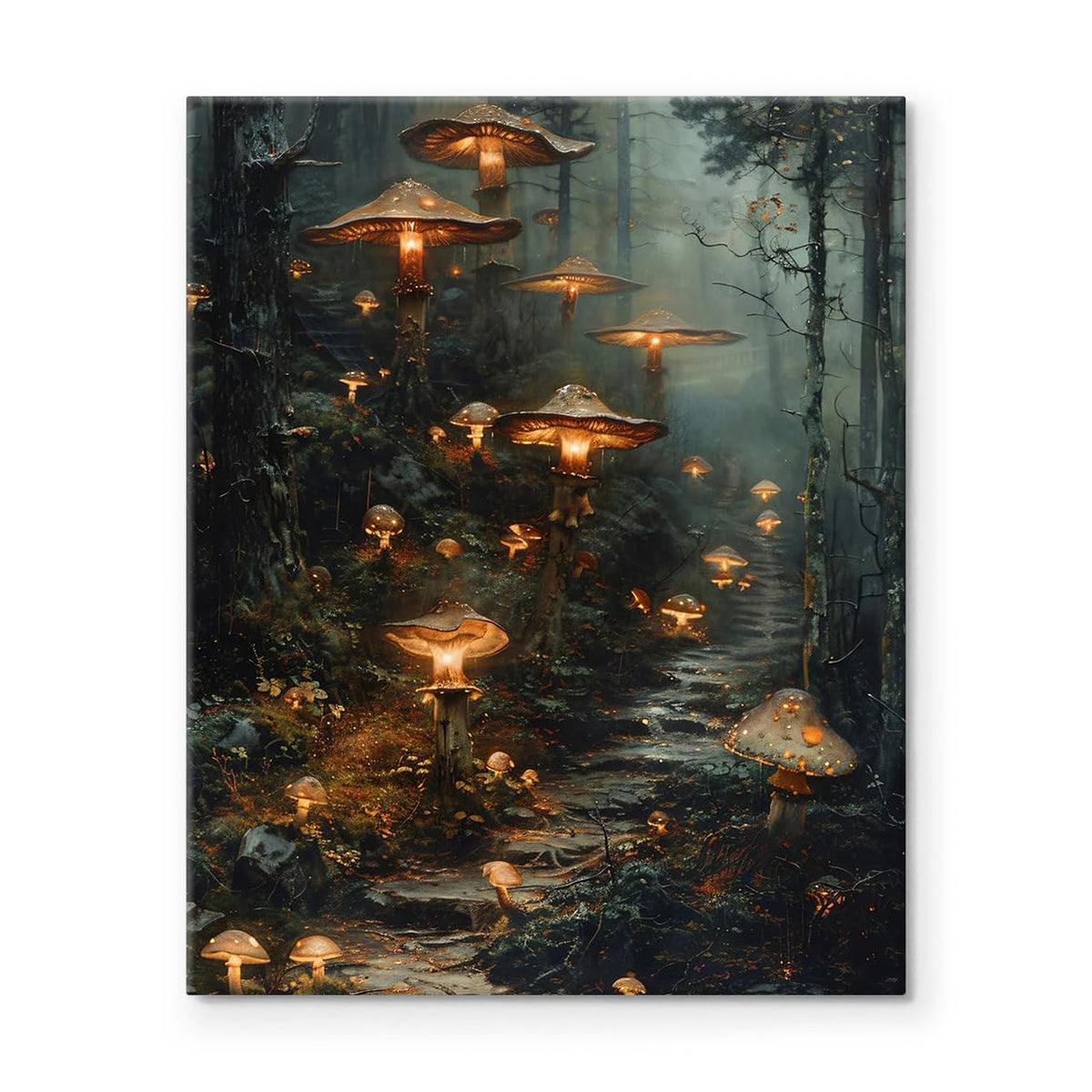 Enchanted Mushroom Forest Halloween Canvas Wall Art