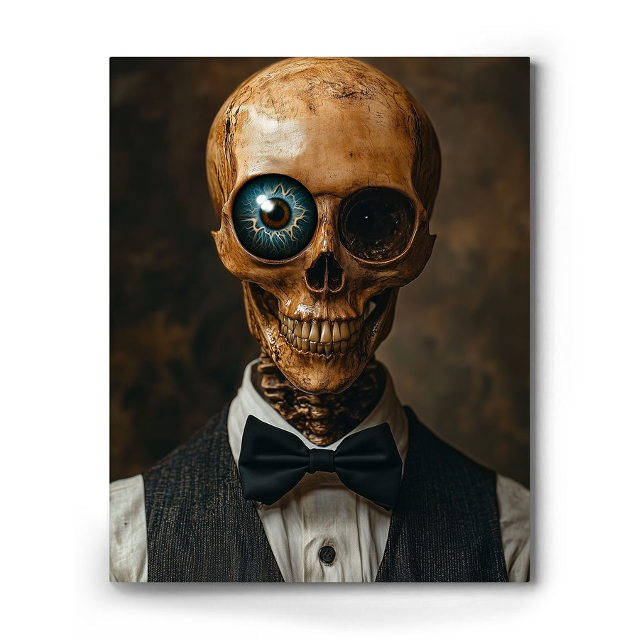 8"L x 10"W / Sepia Gothic Skeleton Portrait