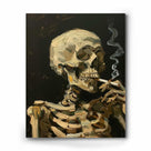 Vintage Smoking Skeleton Portrait Painting Wall Art