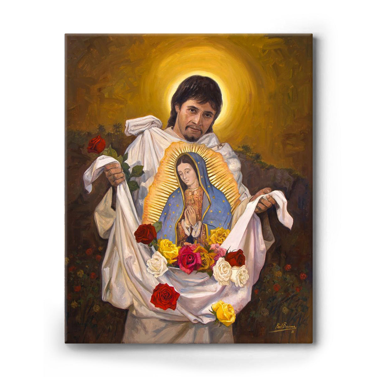 Mexican Catholic Devotional Painting Our Lady of Guadalupe Religious Wall Art