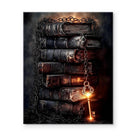Gothic Spellbooks and Magic Key Halloween Canvas Wall Art