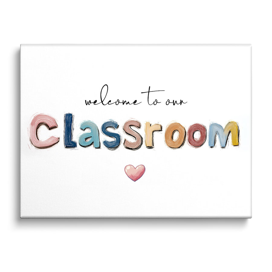 Welcome to Our Classroom Canvas Wall Art – Colorful Classroom Decor for Teachers and Students