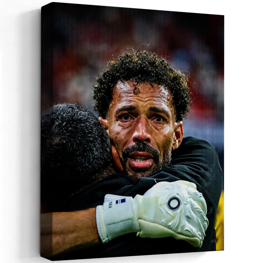 Cape Verde Goalkeeper Emotional Moment Canvas Wall Art – Soccer Portrait Print