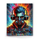 Neon Cyber Soundscape Canvas Wall Art