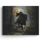 Moonlit Headless Horseman Halloween Canvas Wall Art