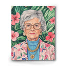Funny Grandma Floral Portrait Wall Art