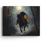 Moonlit Headless Horseman Halloween Canvas Wall Art