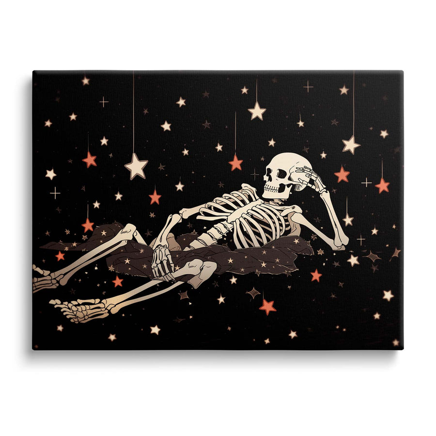 Relaxing Skeleton Under the Stars / 8"L x 10"W