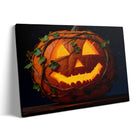 Vine-Wrapped Jack-o’-Lantern Halloween Canvas Wall Art