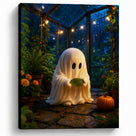 Little Ghosts & Candlelight Halloween Canvas Wall Art for Kids