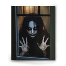 Haunted Girl at the Window Canvas Wall Art – Dark Halloween Horror Home Decor