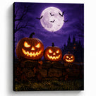 Evil Pumpkin Halloween Canvas Wall Art, Spooky Jack-o’-Lantern Decor