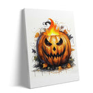 Pumpkin Flame Halloween Canvas Wall Art