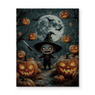 Little Pumpkin Witch Halloween Canvas Wall Art