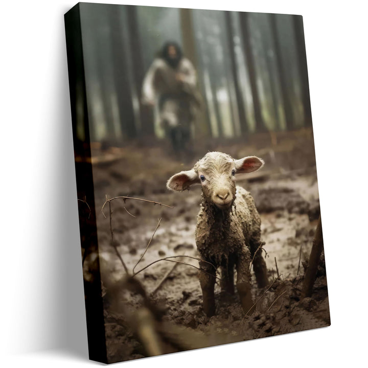 Jesus and Lamb Canvas Wall Art