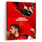Spain World Champions Canvas Wall Art – Soccer Trophy Celebration Print