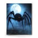 Giant Spider Under the Full Moon Canvas Wall Art – Creepy Halloween Horror Decor
