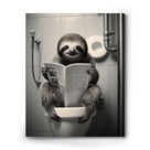 Sloth Reading on the Toilet Wall Art