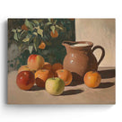 Apples and Rustic Pitcher Still Life Warm Rustic Still Life Painting Wall Art