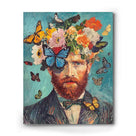Bearded Man with Flowers and Butterflies Wall Art