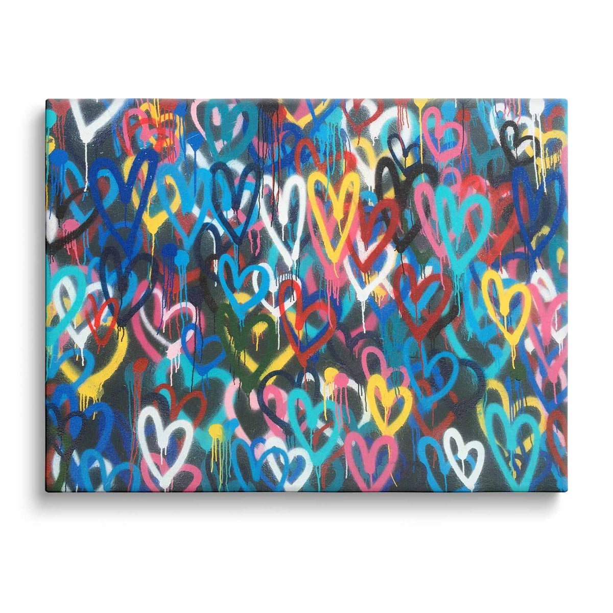 Colorful Graffiti Hearts Wall Art