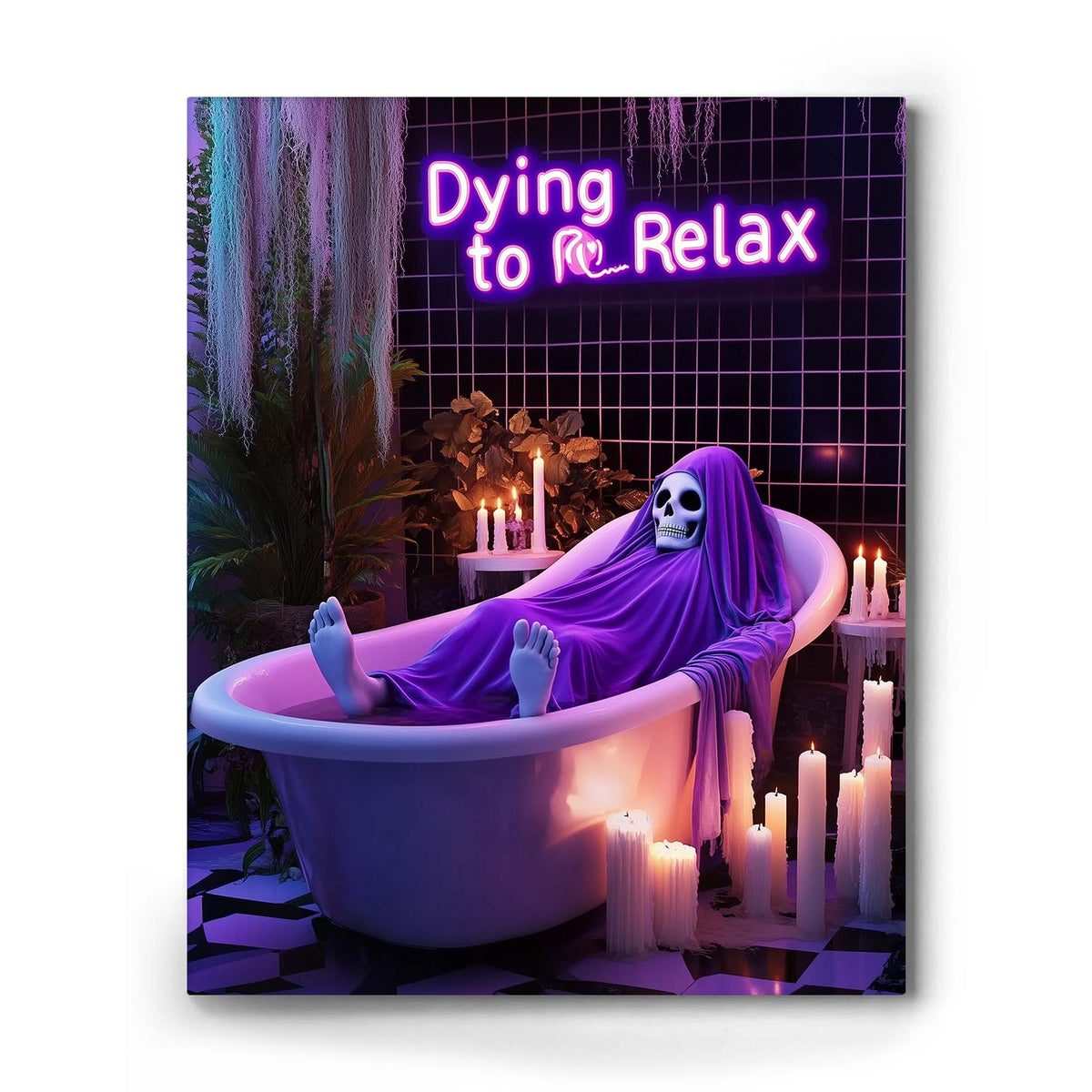 Dying to Relax Halloween Bathroom Wall Art