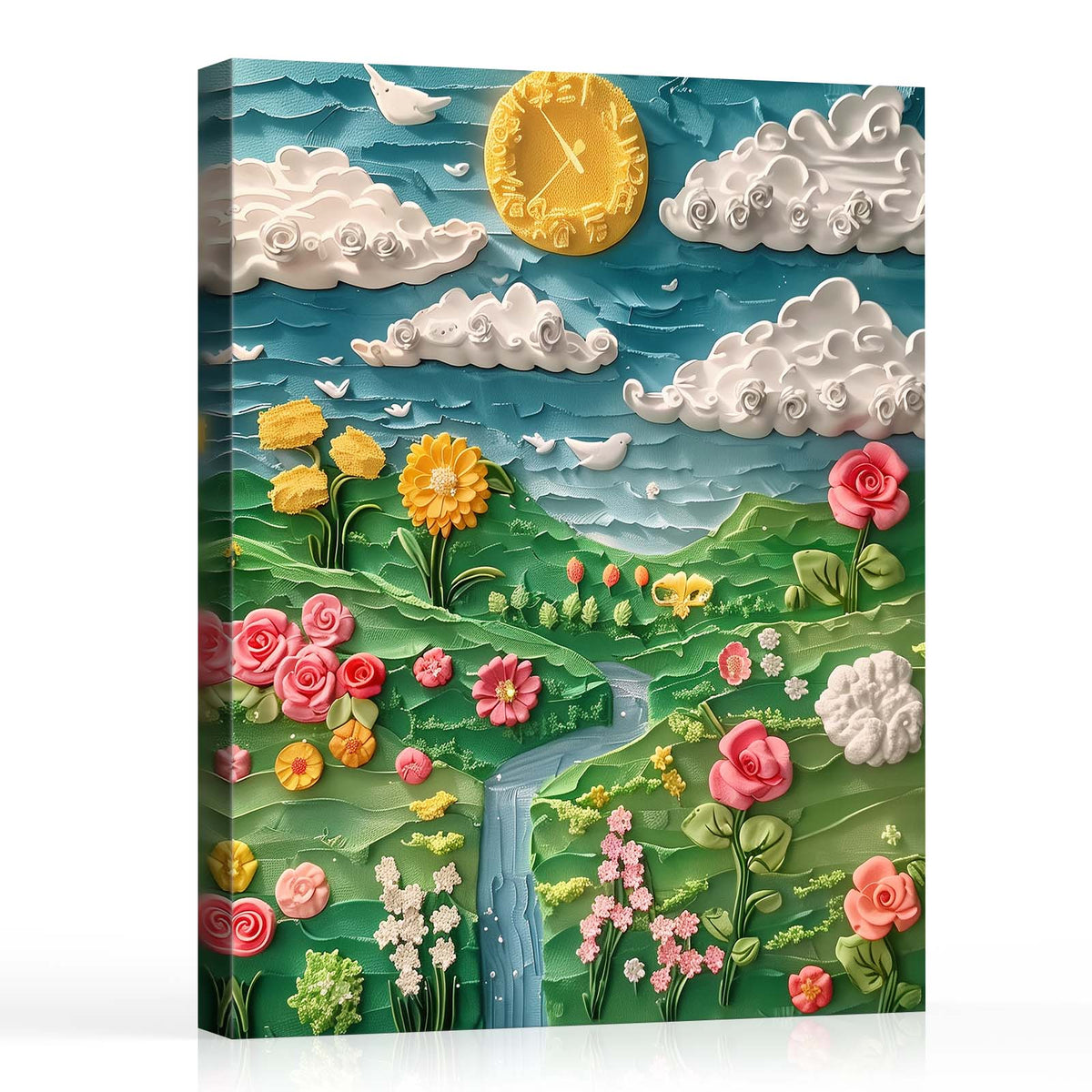 Whimsical Green Garden Paper Art Wall Decor