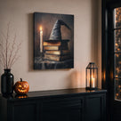 Witch Hat Halloween Canvas Wall Art, Magical Gothic Decor