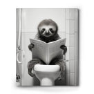 Sloth Reading on the Toilet Wall Art