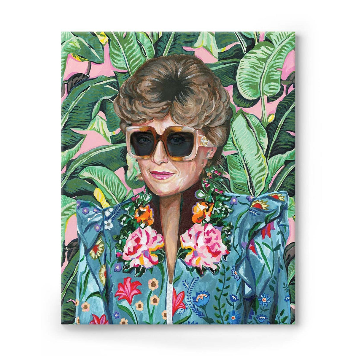 Bold Pop Art Botanical Portrait Painting Colorful Floral Fashion Wall Art