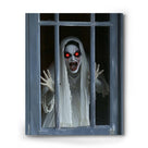 Haunted Ghost at the Window Canvas Wall Art – Scary Halloween Horror Home Decor