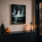 Little Ghosts Celebrate Halloween at Home Wall Art