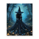 Mystic Blue Forest Witch Halloween Canvas Wall Art