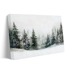 Snowy Pine Forest Canvas Wall Art, Winter Woodland Landscape Artwork for Living Room, Bedroom and Entryway