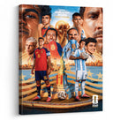 Spain vs Argentina Final Showdown Canvas Wall Art – Soccer Matchup Collage